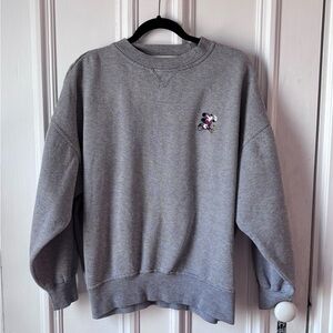 Vintage Walt Disney World Mickey Mouse Crew Neck Striped Sweatshirt Embroidered